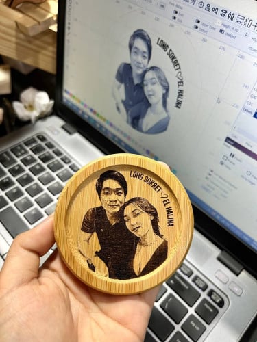 Custom Round Shape Laser Engraving with your Photo/Logo/Wordings