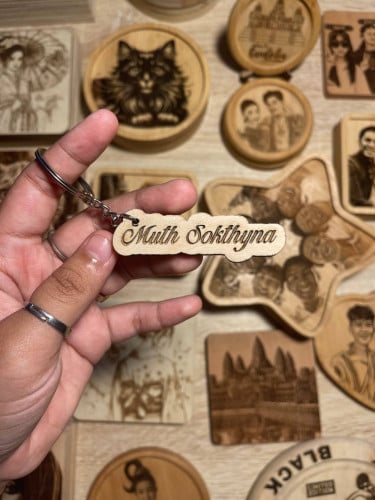Customized 3D Wood Keychain (name only)