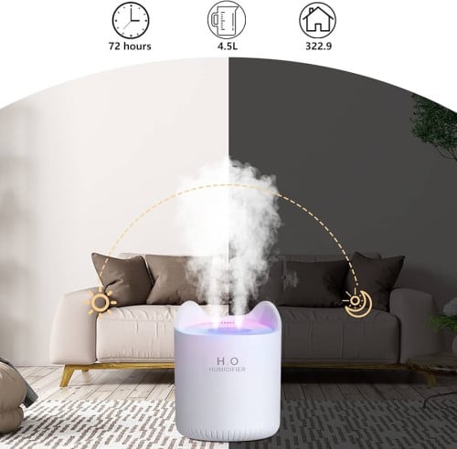 Double Spray Humidifier 4.5L | 3 Mist Modes | LED Night Light | Ultra QuieT