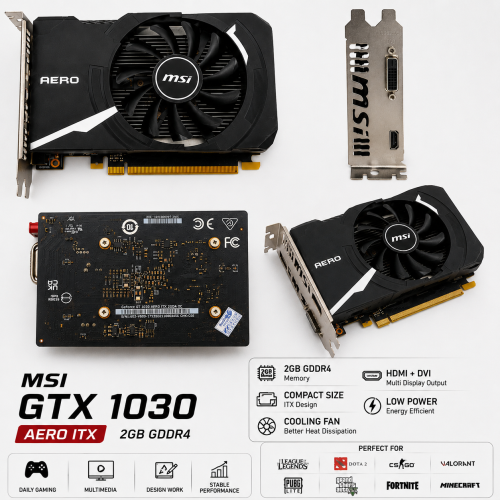 GPU ក្នុងរូបគឺ MSI GeForce GT 1030 AERO ITX 2GB GDDR4