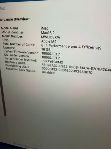 iMac m4 16/256 99%