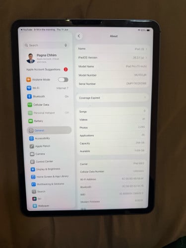 iPad Pro 2018 11inch 256gb sim WiFi