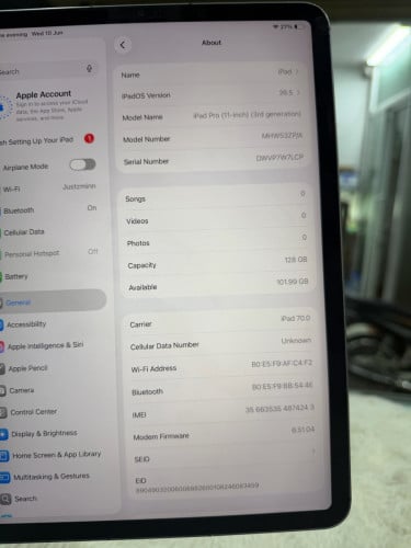 Ipad Pro M1 128G Sim+Wifi