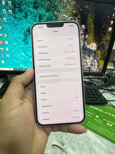 iPhone 14 plus 128 LL/a ដាក់សុីមបាន 265$