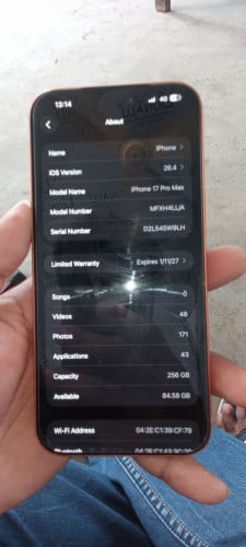 iPhone 17 pro max 256 LL/A