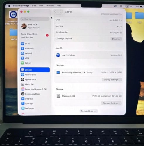 Macbook Apple M2 Pro ម្ចាស់ផ្ទាល់ទិញពីកូរ៉េសំនុំស៊ីន