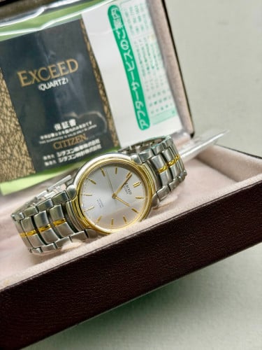 Original Rare Vintage Citizen Exceed Euros Two-Toned Full Box 1980 - (Condition 90%)