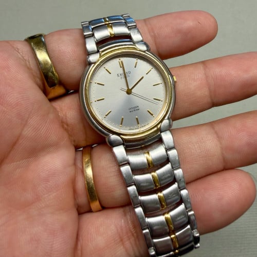 Original Rare Vintage Citizen Exceed Euros Two-Toned Full Box 1980 - (Condition 90%)