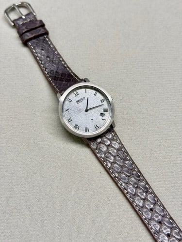 Original Ultra Rare Vintage SEIKO Chariot Automatic with Manual-Winding Hi-Beat Gray Linen Dial 1973