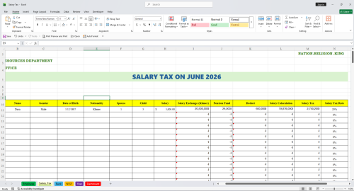Payroll Tax calculation system in Excel