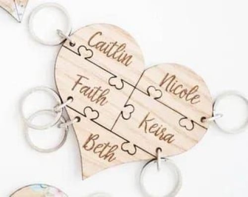 Personalized Family/Friends Puzzle Keychain Set of 3