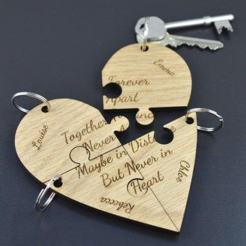 Personalized Family/Friends Puzzle Keychain Set of 3