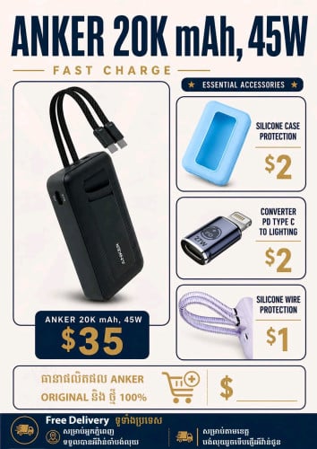 Powerbank Anker 20000mAH 45W type C-C