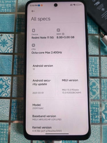 Redmi Note 11 5g RAM8g 256g 45$