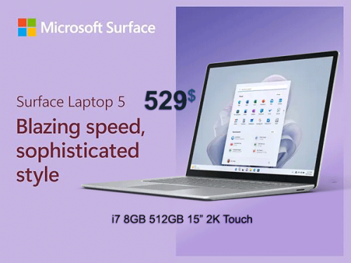 Surface laptop 5 , 529$ _ i7 8GB 512GB 15 Inch , used