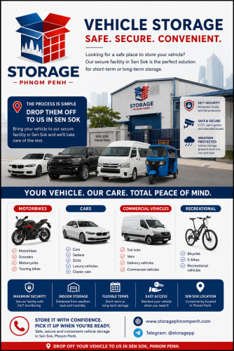 Vehicle Storage Phnom Penh | Secure Car, Motorbike & Commercial Vehicle Storage