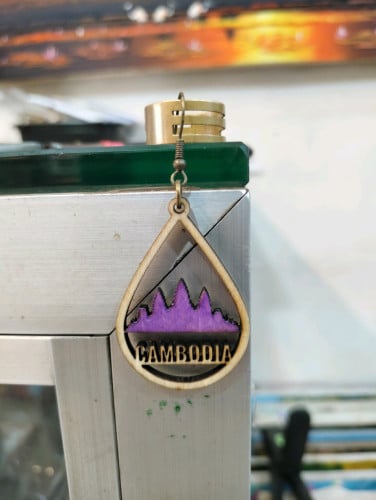 Wooden Earrings ក្រវិលឈើ