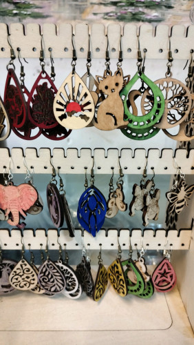 Wooden Earrings ក្រវិលឈើ