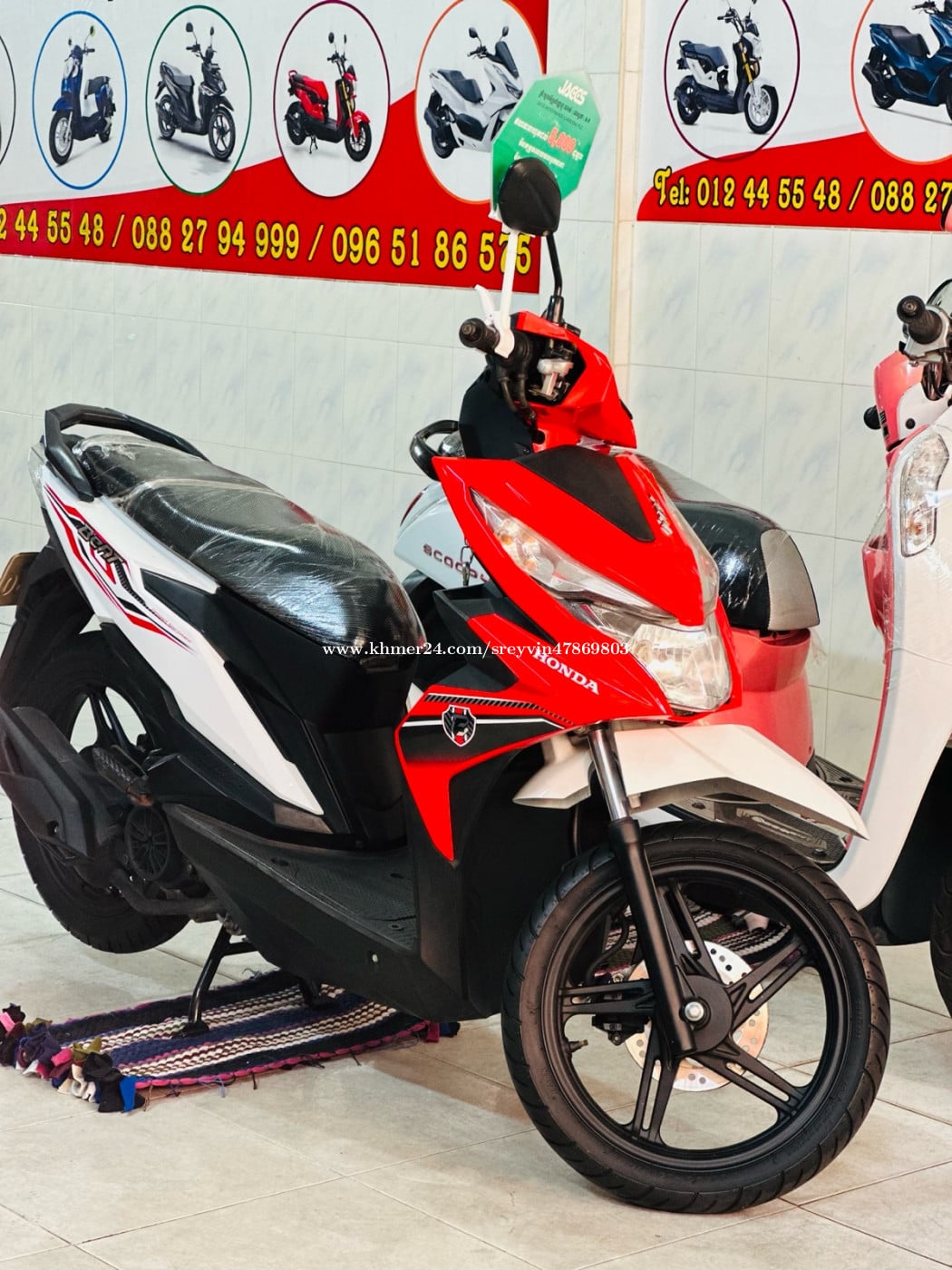 HONDA BEAT 019ក្រុមហ៊ុន ម៉ាសុីនតាន់ហាប់នែនស្ងាត់សំណុំហ្សីន98%ជីះស្រួលធានាមិនលាន់មិនហុយមានពន្ធកាតគ្រឺ