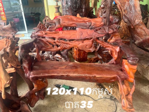 តុ នឹង កៅអីធម្មជាតិ បងៗ ឈើធ្នង់ តម្លៃចរចាបាន