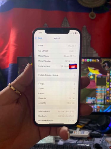 ម៉ាសុីន iPhone 12 Pro សំបកតួរ iPhone 12 / 128g / no scan អេក្រង់ថ្មី លក់តំលៃក្រោមទីផ្សារ 100$ ដាច់
