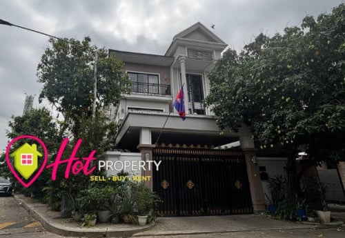 🏡 Corner Twin Villa for Rent – Peng Huoth Beung Snor (Euro Ville) || 2500$/Month (Nego)