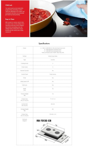 ๐ฅ 70CM 3-Zone Built-In Vitroceramic Hob ๐ฅ