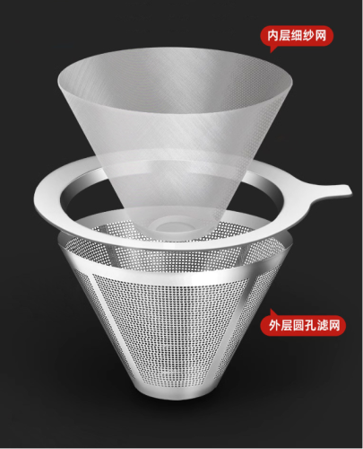 2026 Stainless steel strainer filter Cup funnel hand coffee pot household coffee