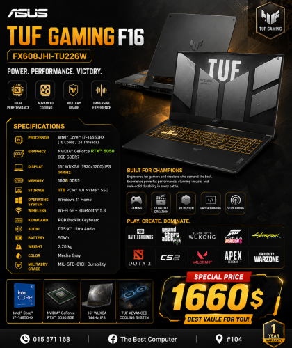 ASUS TUF Gaming F16 FX608JHI-TU226W