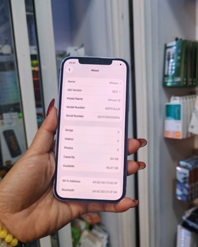 iPhone 12/64GB/LLថ្ម92%តួរស្អាតសុីនសានុំ