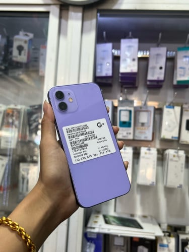 iPhone 12 ពណ៌ស្វាយ 🍏 LLA 64GB Battery 92% 🔋 តួស្អាត 99% សំណុំហ្សីន អត់ជាប់អី (ធានា1ខែ)