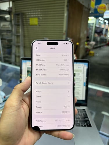 Iphone15pro max 1Tb ZA sim2 បែកថាច់ឆ្នូតជាំប្រើបាន