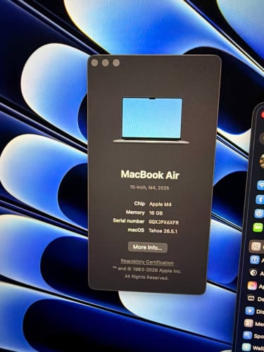 MacBook Air M4 / 15โ / 16 + 256G 99% Midnight color
