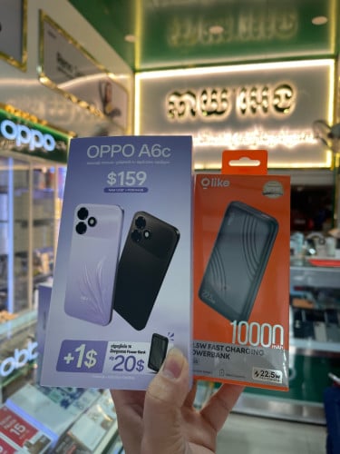 OPPO A6c Ram4G+8G/64GB ថ្មីប្រអប់ធានាក្រុមហ៊ុន1ឆ្នាំថែមជូនការដូពិសេសៗ