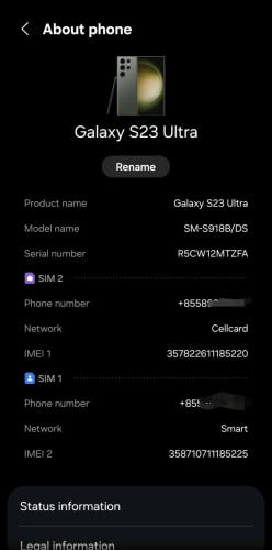 Samsung S23 ultra 512G (399)