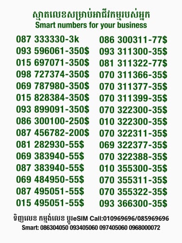 Smart លេខសម្រាប់អាជីវកម្ម