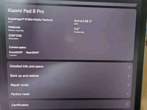 Xiaomi Pad 8 Pro 16G 512G Paper Matte Edition