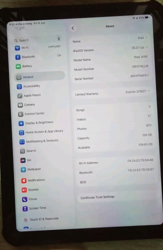 iPad A16 2025 128G 99% New