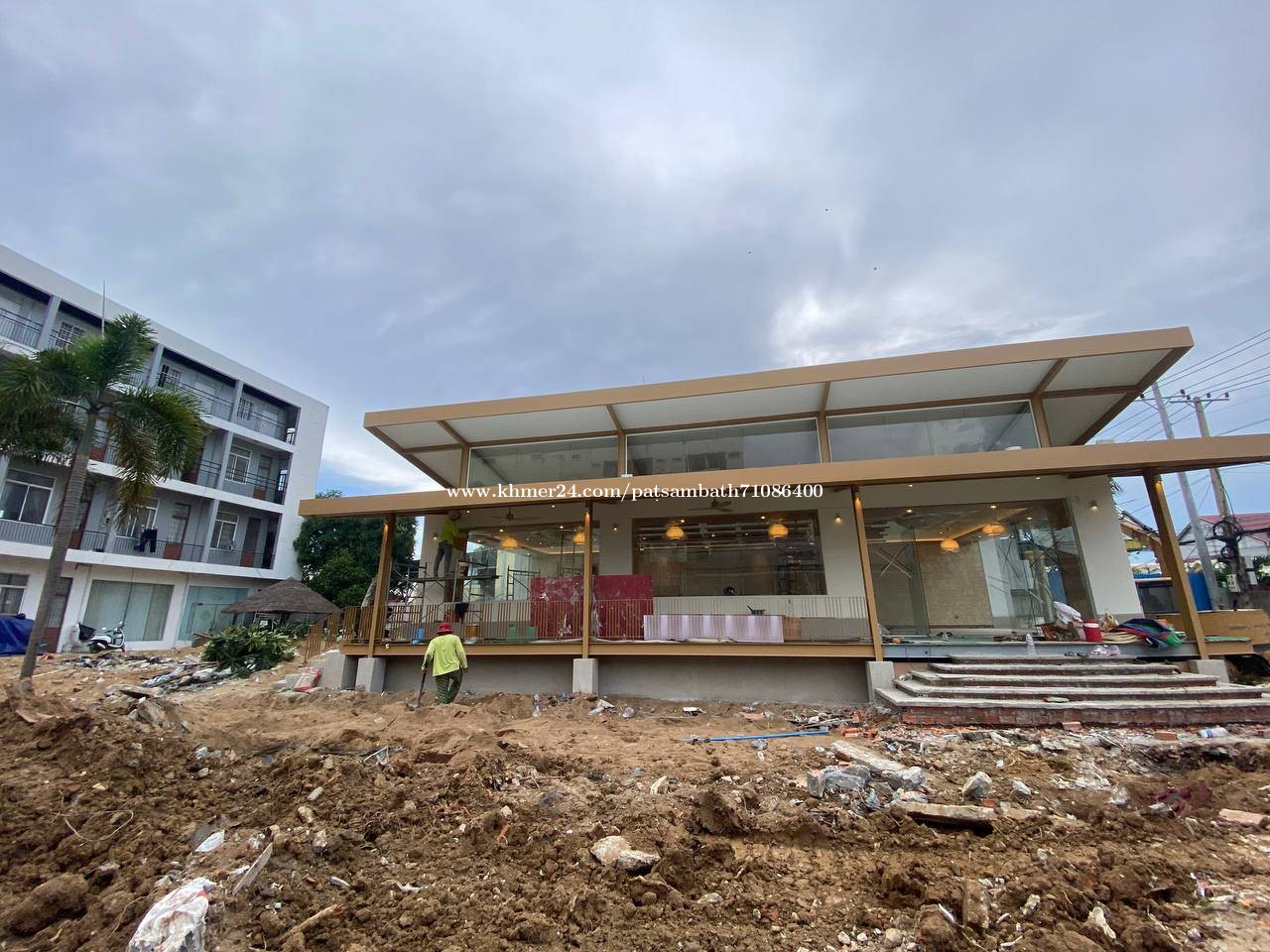 Land For Rent 2mns walk to K mall Prek Thnoat-potential Business area (Tube Refreshment Cafe Nearby)