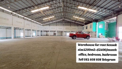 Warehouse 1200m2 at Sensok for rent